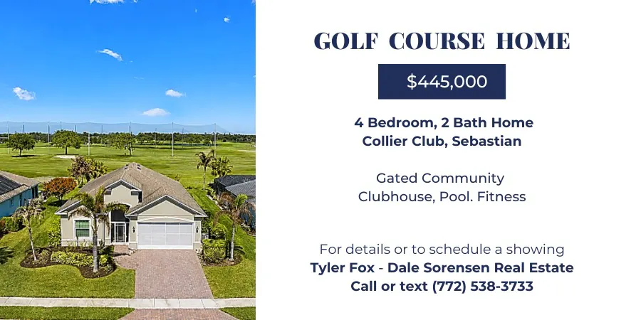 Modern home overlooking golf course in private Collier Club, Sebastian, Florida